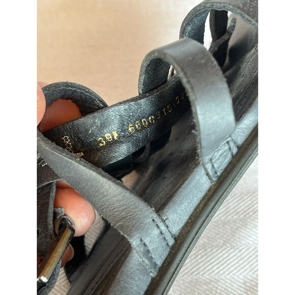 Ecco Gray Gladiator Flat Sandals, Open Toe, Covered Heel, Buckles Women  39/ 9 - Picture 11 of 12